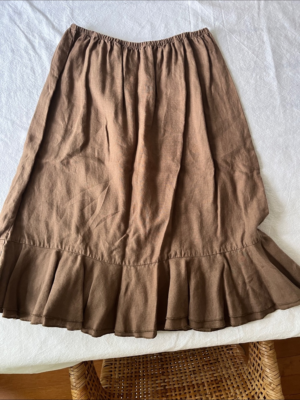 Fresh Produce Linen Skirt W/ Ruffles Sz Medium
